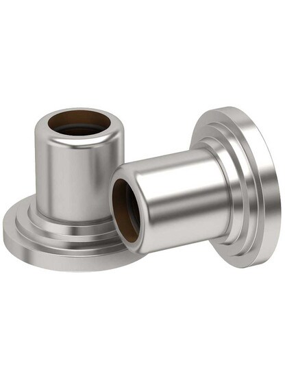 Marina Shower Curtain Rod Ends - Set of 2 in Satin Nickel.